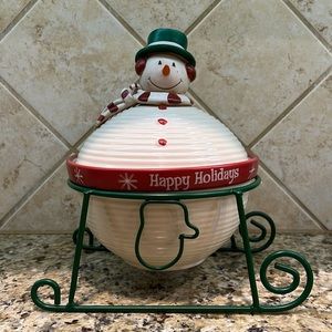 Coyne’s & company 3 piece Happy Holidays snowman dish